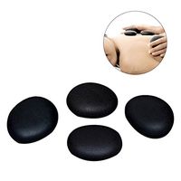 ROSENICE Massage Stone Black4pcs Natural 4 * 3CM Large Pumice Lava Rock for Health SPA Massaging