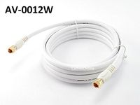 12ft RG6 75 Ohm High-Grade Gold-Plated F-Type Coaxial Video Cable White, R-0012W