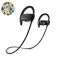Wireless Sports Headphones with Mic,Extra Bass HiFi with 12 Hours Battery,IPX7 Waterproof Wireless Earbuds,CVC 6.0 Noise Cancelling for Running Gym Workout Earphone by Auknut(Black)