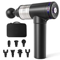 TECHMOO Massage Gun Professional Cordless Electric Handheld Sports Muscle Body Relax Fascia Gun Deep Tissue Percussion Muscle Massager for Pain Relief Super Quiet(Black and Silver)