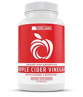 Voir Labs Premium Organic Apple Cider Vinegar Pills - High Absorption Detox, Cleanse and Weight Loss Supplement with Cayenne & BioPerine - Natural Non-GMO Cider Capsules