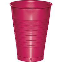 Creative Converting 240 Count Touch of Color 12 Ounce Plastic Cups, Hot Magenta