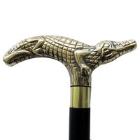 Treasure Gurus Solid Brass Alligator Cane Walking Stick