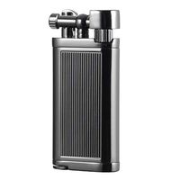 Antique Style Lift Arm Tobacco Pipe Cigarette Butane Lighter with Tamper & Pick (Black)