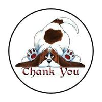 HotSaleStore Sticker Seals 48 Thank You!!! Silly Puppy Dog !!! Sticker Label Envelope Seals 1.2" Round