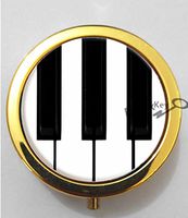 BlackKey Piano Keys 3-Compartment Decorative Pocket Gift Box Case Organizer for Pill, Color 2 -639