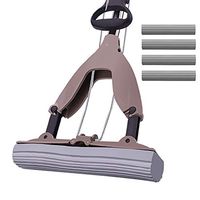 Sponge Absorbent Mop Free Hand-washing Rotating Folding Household Cotton Mop FANJIANI (Color : 4 mop heads)