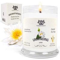 Aromatherapy Deodorizing Soy Candle for Pets, Candles Scented, Pet Odor Eliminator & Animal Lover Gift (Unwinding Lotus)