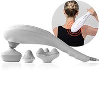 SHARPER IMAGE Deep-Tissue Massager with Swappable Heads, Personal Massage for Neck and Back with Kneading and Soothing Heat, Relaxation and Calming Sensation, Interchangeable Nodes