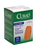 Medline NON25524 Curad Fabric Adhesive Bandages, 2"x4", Natural (Case of 600)