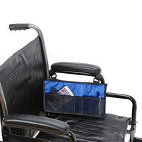 Saim Wheelchair Side Bag Storage Bag Mobility Devices Accessories Bag Suitable for Manual or Electric Wheelchair 3 Easy Access Pouch 1 Big Zipper Pocket 2 Mesh Pocket Blue