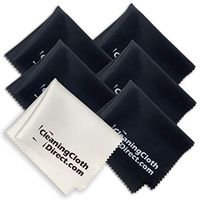 Cleaning Cloth Direct | 6 Pack Microfiber Cleaning Cloth | Safe on Coated Lenses & Blue Light Blocker Eyeglasses Glasses Phone Camera | Large 6”x7” (5 Black + 1 White)