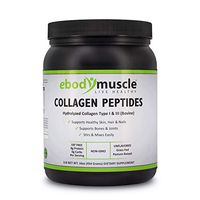 Ebodymuscle Hydrolyzed Collagen Peptides Powder, 1 lb, Grass Fed Pasture Raised Bovine, Pure Non-GMO Supplement for Joint, Bone, Skin, Hair and Nails, Anti-Aging Support