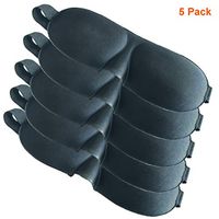 Myuilor 3D Sleep Mask for Man and Woman 5 Pack Comfortable Sleeping Mask with Adjustable Strap No Pressure Eyemask for Travel & Sleep- Black