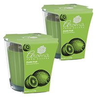 Aroma From Nature Exotic Fruit 4 oz AireCare Scented Candle - 2 Pack - Aromatherapy Candles - Home Fragrance - Apothecary Glass With Single Wick