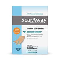 ScarAway Silicone Scar Sheets ~ 4 Reusable Sheets (1.5" x 3") ~ 2 Month Supply