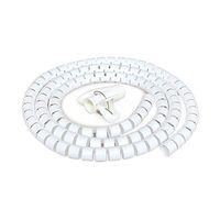 Chengsi Cable Organizer Coiled Tube Sleeve Cable Cable Management Sleeve (White Length118.1inches Diameter0.62inches)