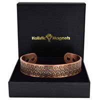 Holistic Magnets® Mens Pure Copper Magnetic Bracelet Arthritis Natural Therapy Healing Bracelet with Magnets Stylish and Therapeutic Gift Boxed (GF)-Golden Fleece (M: Wrist 6.5-7.5 inch)