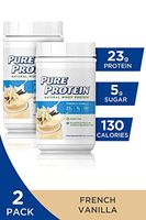 Pure Protein Powder, Natural Whey Protein, Low Sugar, Gluten Free, French Vanilla, 1.6 lbs, 2 Pack