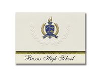 Signature Announcements Burns High School (Burns, OR) Graduation Announcements, Presidential style, Elite package of 25 with Gold & Blue Metallic Foil seal