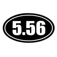 32 & Willys 5.56 Oval PREMIUM Decal 5 inch WHITE | 223 | M16 | AR15 | Seven Eleven |Sig | Glock | Rifle | Patriot | Military| Hunting | Sniper | Firearm | car truck van laptop macbook bumper sticker