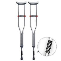 ZBYL 1 Pair Elderly Multifunctional Underarm Crutches, Lightweight Aluminum Alloy Detachable Ergonomic Design Super Shock Absorption Effect Disabled Walker Adjustable Height 44-64Inch