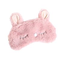 Shinywear Cute Rabbit Sleeping Eye Mask Plush Blindfold Travel Sleep Masks Super Soft Funny Eye Cover for Kids Girls and Adult (Pink Rabbit)