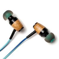 Symphonized DRM Premium Genuine Wood in-Ear Noise-isolating Headphones with Mic (Green/Blue)