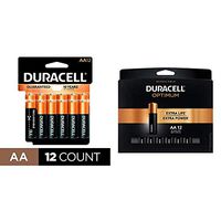 Duracell - CopperTop AA Alkaline Batteries Long Lasting 12 Count with Optimum 1.5V Alkaline AA Batteries Resealable Package 12 Count