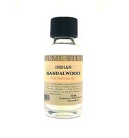 Indian Sandalwood Perfume Oil for Perfume Making, Personal Body Oil, Soap, Candle Making & Incense; Splash-On Clear Glass Bottle. Premium Quality Undiluted & Alcohol Free (1oz, Indian Sandalwood)