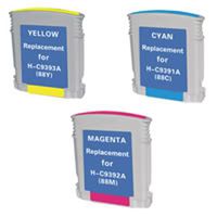 Amsahr 88BK(C9396AN/9385AN) Remanufactured Replacement HP Ink Cartridges for Select Printers/Faxes with 3 Color Ink Cartridges