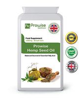 Hemp Seed Oil 1000mg 90 Soft Gels Capsules I Rich in Omega 3 & Omega 6 Fatty Acids I UK Manufactured to GMP Code of Practice by Prowise Healthcare