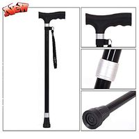 HLDWXN Elderly Crutches Without Lights, Old Man Telescopic Sticks, Multi-Function Crutches, Non-Slip Aluminum Alloy Walking Sticks,for Elderly, Handicapped,Black