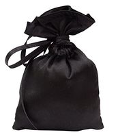 Darling Souvenir 50 Satin Drawstring Gift Pouch Small Wedding Party Favors Bag - 4" x 6.5" inches Baby Shower Thank You Pouches- Black