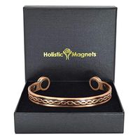 Holistic Magnets® Strong Magnet Arthritis Bracelet Unisex 100% Pure Copper Magnetic Bracelet Joint Wrist Pain Relief Therapeutic Stylish Healing Bangle Gift Boxed-HGB (L: Wrist 7.7-8.75 inch)