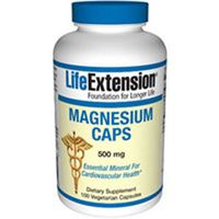 Magnesium Caps, 500 mg, 100 Vcaps by Life Extension (Pack of 2)