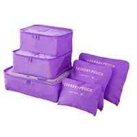 Bluelans 6Pcs/Set Travel Waterproof Clothing Sorting Bag Packing Cube Luggage Organizer for Jacket, Shirt, Sweater, Suit by allhom. Purple