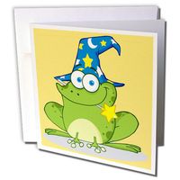 3dRose Wizard Frog with Background - Greeting Cards, 6 x 6 inches, set of 6 (gc_158150_1)