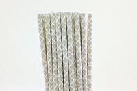 Silver Damask Paper Straws (25)