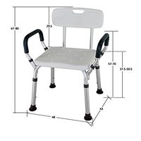 XIHAA Shower Stool Shower Seat For Seniors With Tote Bag And Handles, Shower Bench Bath Chair For Elderly, Handicap Tub Shower Seats For Adults (White Stool)