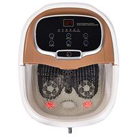 Giantex Foot Spa Bath Massager w/Heat, Adjustable Water Jets, Motorized Massage Balls, Time & Temper Setting, Brown Foot Bath Tub for Home Use