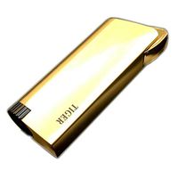 Piioket Metal Jet Torch Blue Flame Refillable Butane Gas Cigar Cigarette Lighter - Tiger Gold