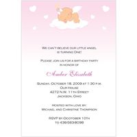 Cloud Nine Girl I 1st Birthday Invitations - Set of 20