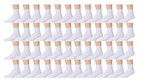 Yacht & Smith King Size Cotton Diabetic Crew & Ankle Socks, Loose Fit Top Non-Binding Medical Socks (48 Pack White Ankle, King (13-16))