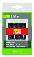 GP Battery: NiMH ReCyko+ 4xAA w/Free USB Charger