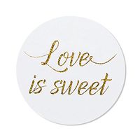 80 – 2” Love is Sweet Stickers, Wedding Favor Labels, Wedding Treat Stickers