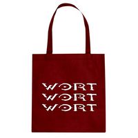 Tote Wort Wort Wort 15x16 Red Canvas Bag
