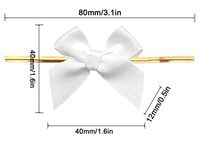 16 Color Gift Bows,White Twist Tie Bows for Bakery Candy Lollipop Cello Bag(50 Pack)