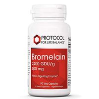 Protocol For Life Balance - Bromelain 2400 GDU/g 500 mg - Protein Digesting Enzyme, Supports Healthy Digestion, Nutrient Absorption, Reduce Inflammation, Gas and Stomach Pain Relief - 90 Veg Capsules