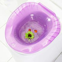 YAOBAO Sitz Bath Over-The-Toilet Perineal Soaking Bath with Flusher, for Hemorrhoidal Relief, Pregnant Women,The Elderly, Post-Episiotomy Patients and Sedentary Worker,Purple